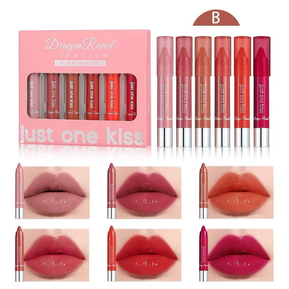 Dragon Ranee Just One Kiss Lipstick Crayon Bundle 6PCS Set-B Lyeza