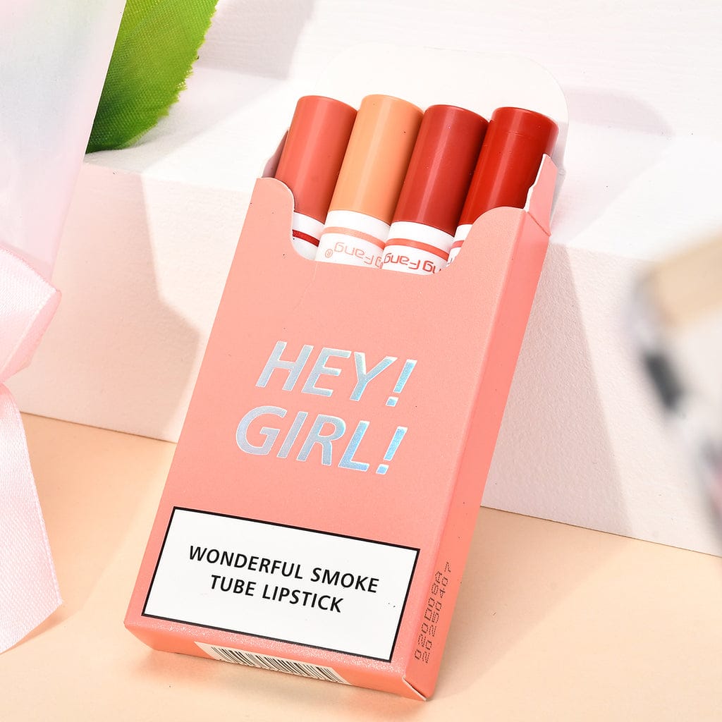 Heng Fang Hey Girl Smoke Tube Matte Lipstick 4Pcs Lyeza