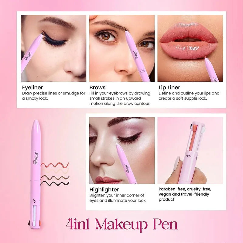 4 In 1 MakeUp Pen-Eye Liner-Lip Liner-Brow Liner-Highlighter Lyeza