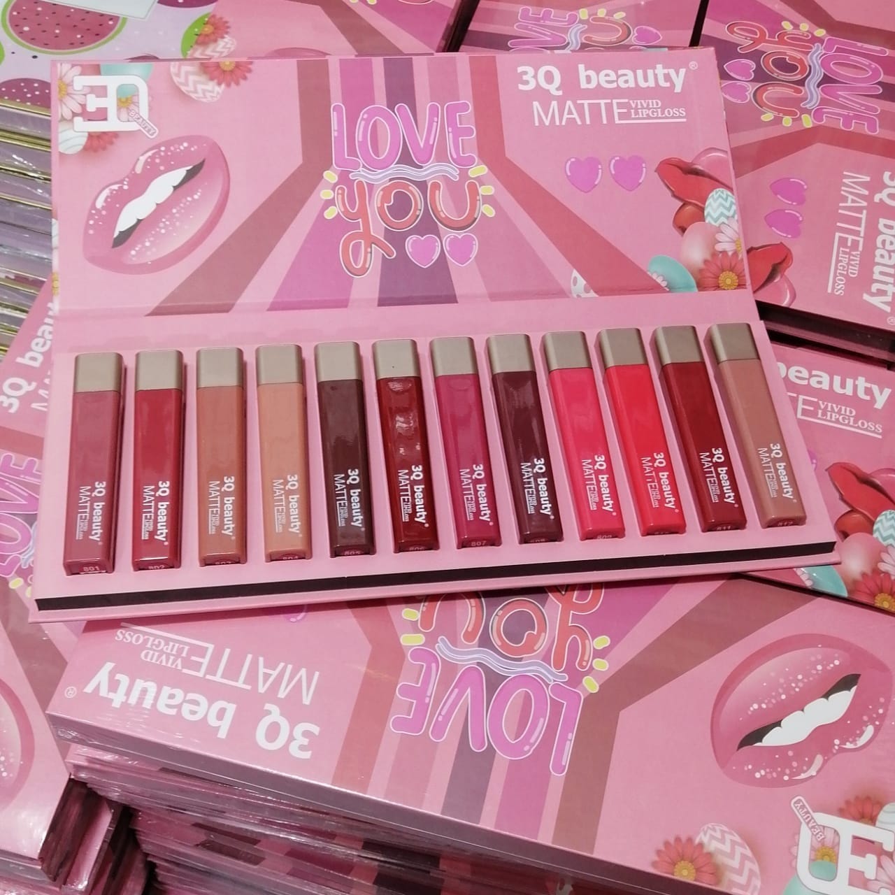 3Q Beauty Matte Lip Gloss Pack of 12 Lyeza