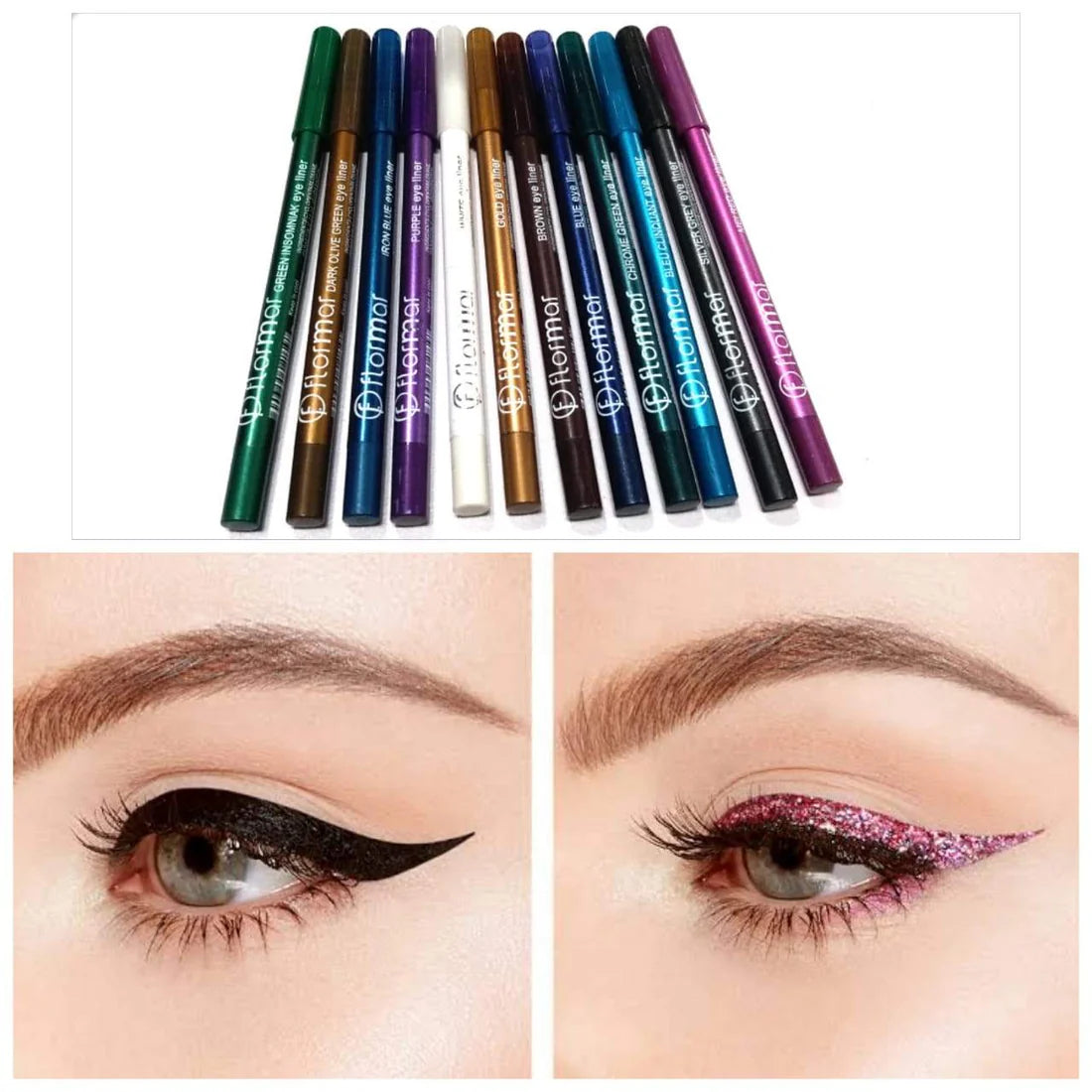 Flormar-Waterproof Eyeliner-Pack of 12 Eye Pencils Lyeza