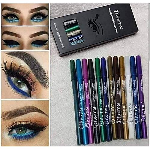 Flormar-Waterproof Eyeliner-Pack of 12 Eye Pencils Lyeza