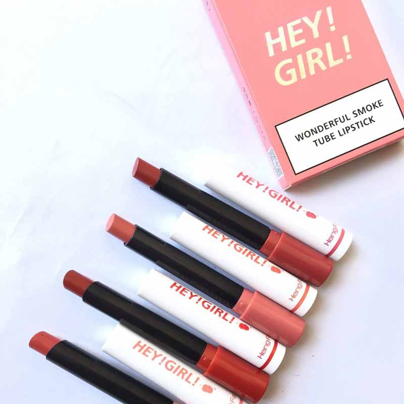 Heng Fang Hey Girl Smoke Tube Matte Lipstick 4Pcs Lyeza